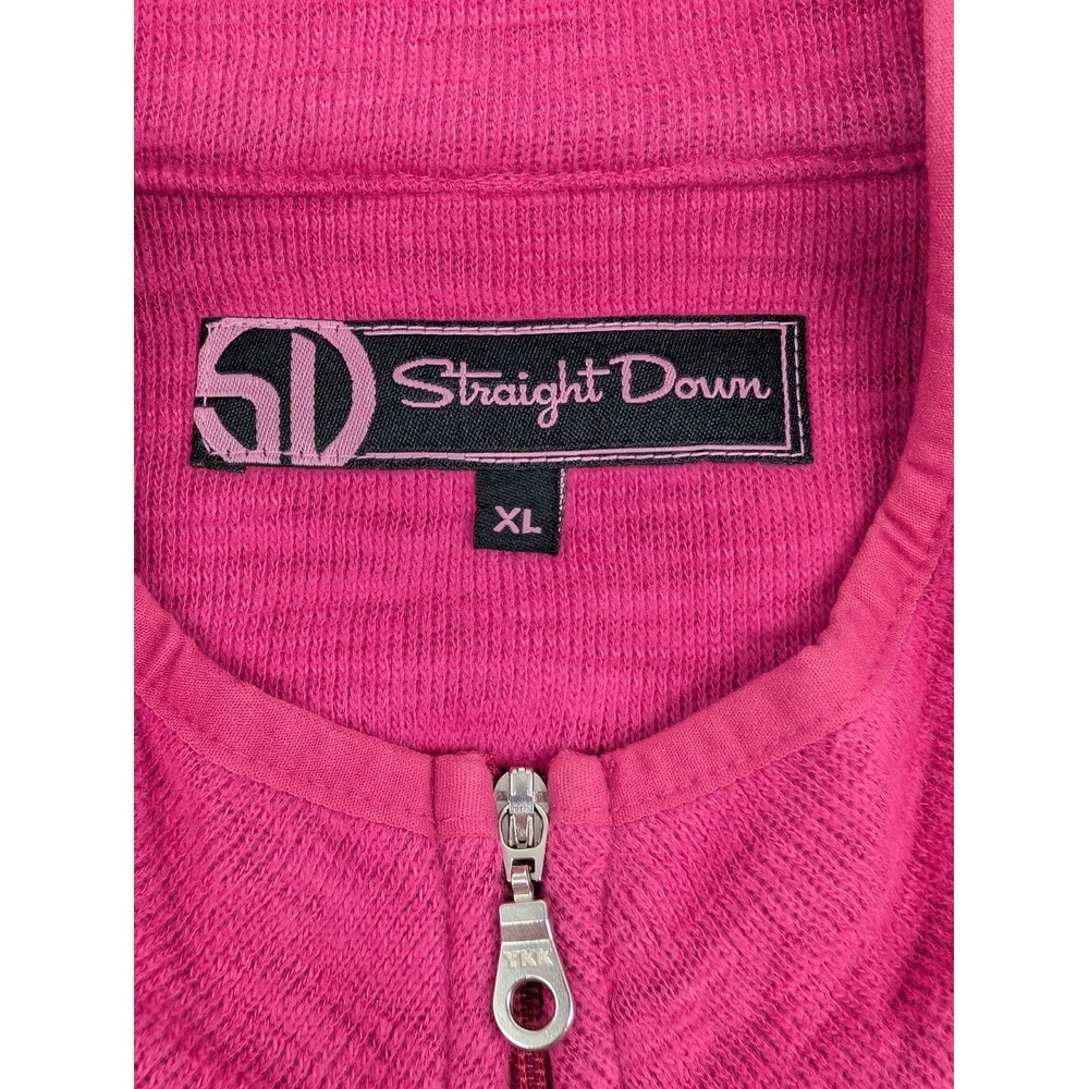 Straight Down Women XL Pink Zip Jacket Springfield Golf & Country‎ LOGO - Picture 2 of 7